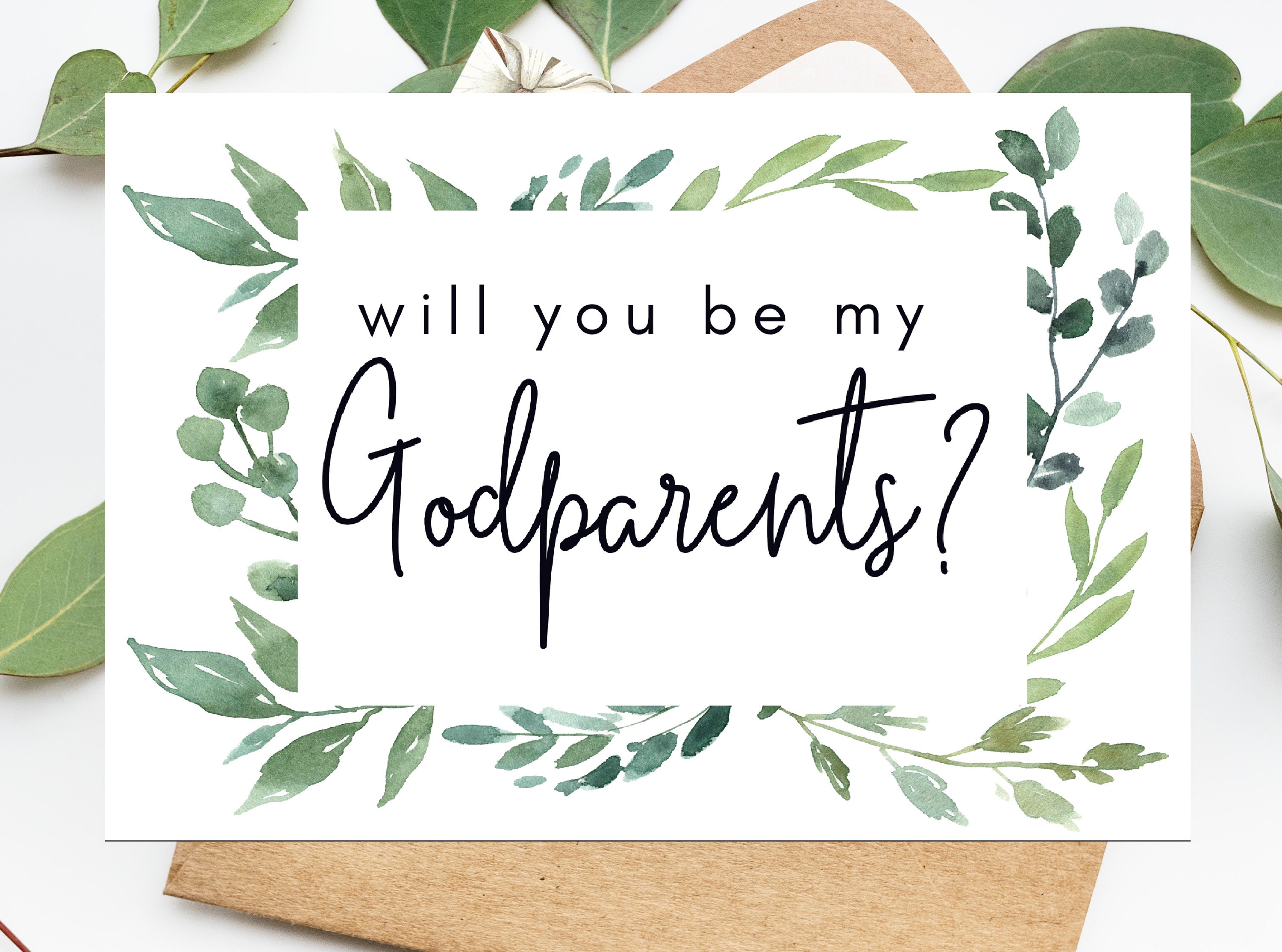 Card For Godparents Gift Godparents Proposal Godparent Card Etsy