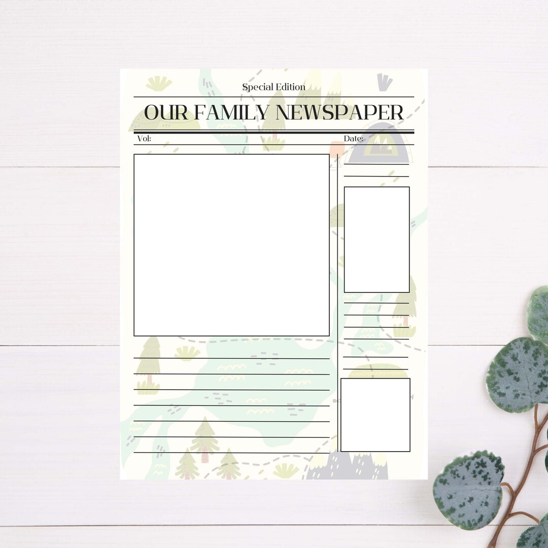 Family Newspaper Template Family News Newspaper Printable - Etsy
