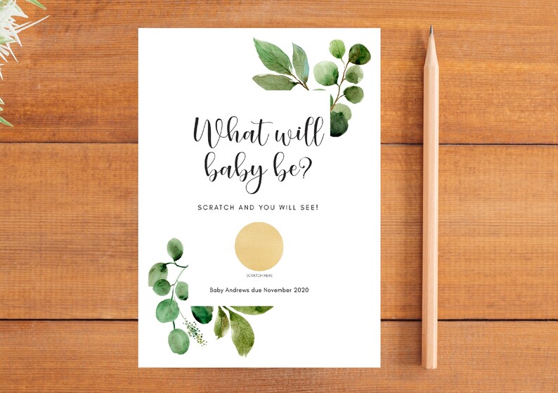10 Scratch Off Baby Gender Reveal Cards What Will Baby Be Etsy