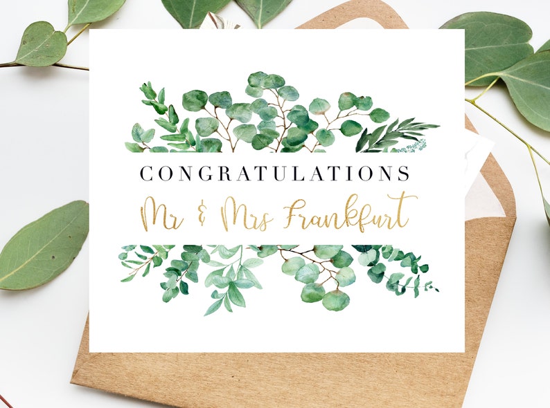 Card For The Bride And Groom Customized Wedding Card Calligraphy Wedding Card Congrats Wedding Card Wedding Day