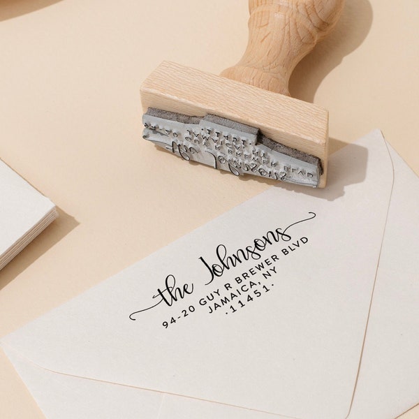 Moderner Adressstempel, personalisierter Adressstempel, selbstfärbender Adressstempel, Adressstempel Hochzeit, Adressstempel