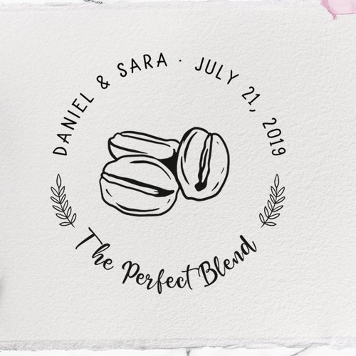Custom the Perfect Blend Wedding Stamp Wedding Favors Round Etsy