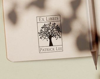 SELLO EX LIBRIS, Sello caucho Ex Libris, Regalo Ex libris, Sello Regalo Ex libris, Sello Ex libris Árbol, Sello Ex libris para Regalar