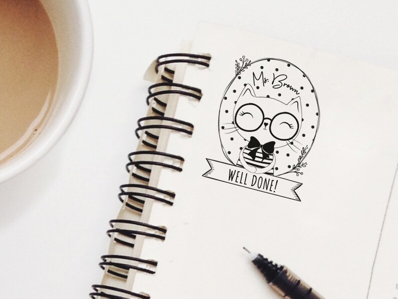 PERSONALIZED TEACHER STAMP Beautiful Wood Mounted Teacher Etsy