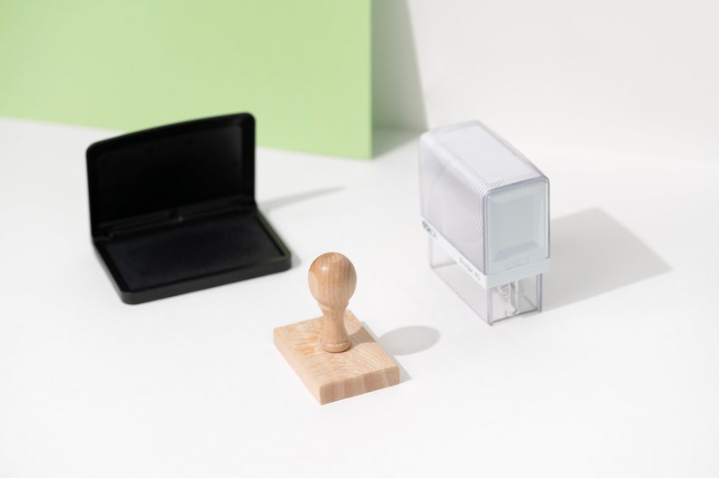 Choose Self Inking or Wood Stamp