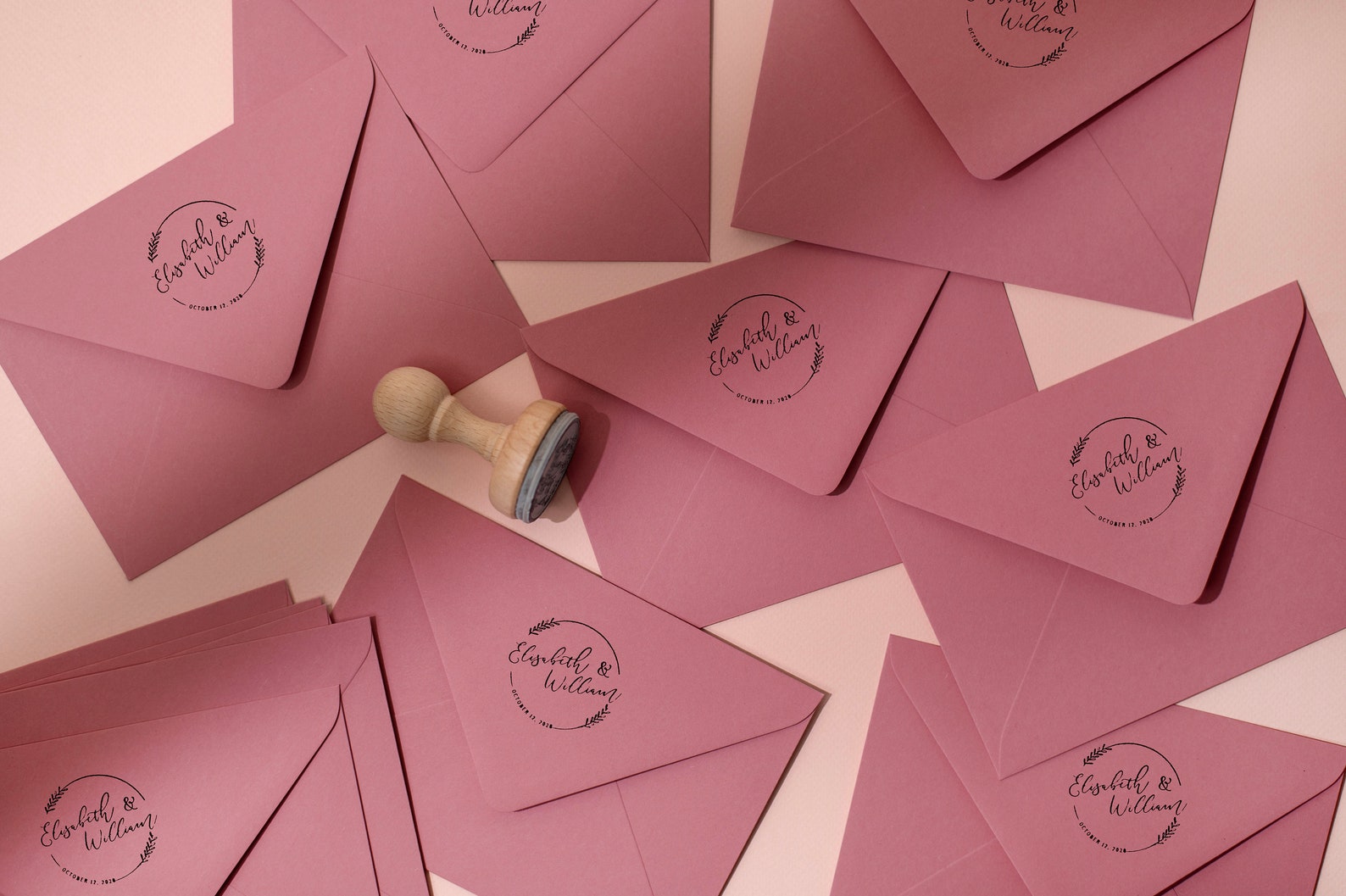 Runder Stempel für Hochzeit