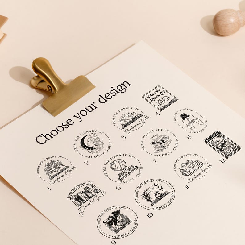 12 designs to choose specially created for books