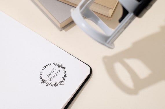 CRASPIRE Embossing Stempelstempel bij Ex Libris Library 4,6 cm roestvrij stalen stempel draagbare leraar Libresco notaris voor officieel afstudeercadeau enveloppen uitnodigingen