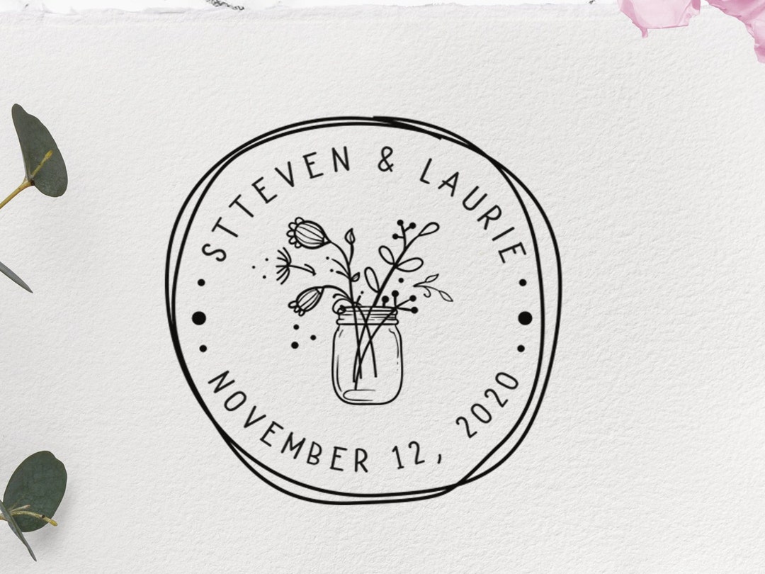 Custom Stamp for Weddings, Circular Stamp, Diy Wedding Stamp, Beautiful Wedding Stamp, Stamps
