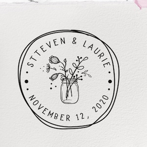 Custom Stamp for Weddings, Circular Stamp, Diy Wedding Stamp, Beautiful Wedding Stamp, Stamps for Weddings, Handmade Wedding Stamp