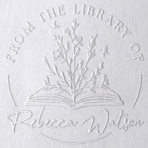 Individueller BUCH EMBOSSER STEMPEL | Personalisierte Bibliothek Stempel | Wähle aus 5 Designs | Präger, Holz oder Selbstfärber | Ideales Geschenk für Buchliebhaber