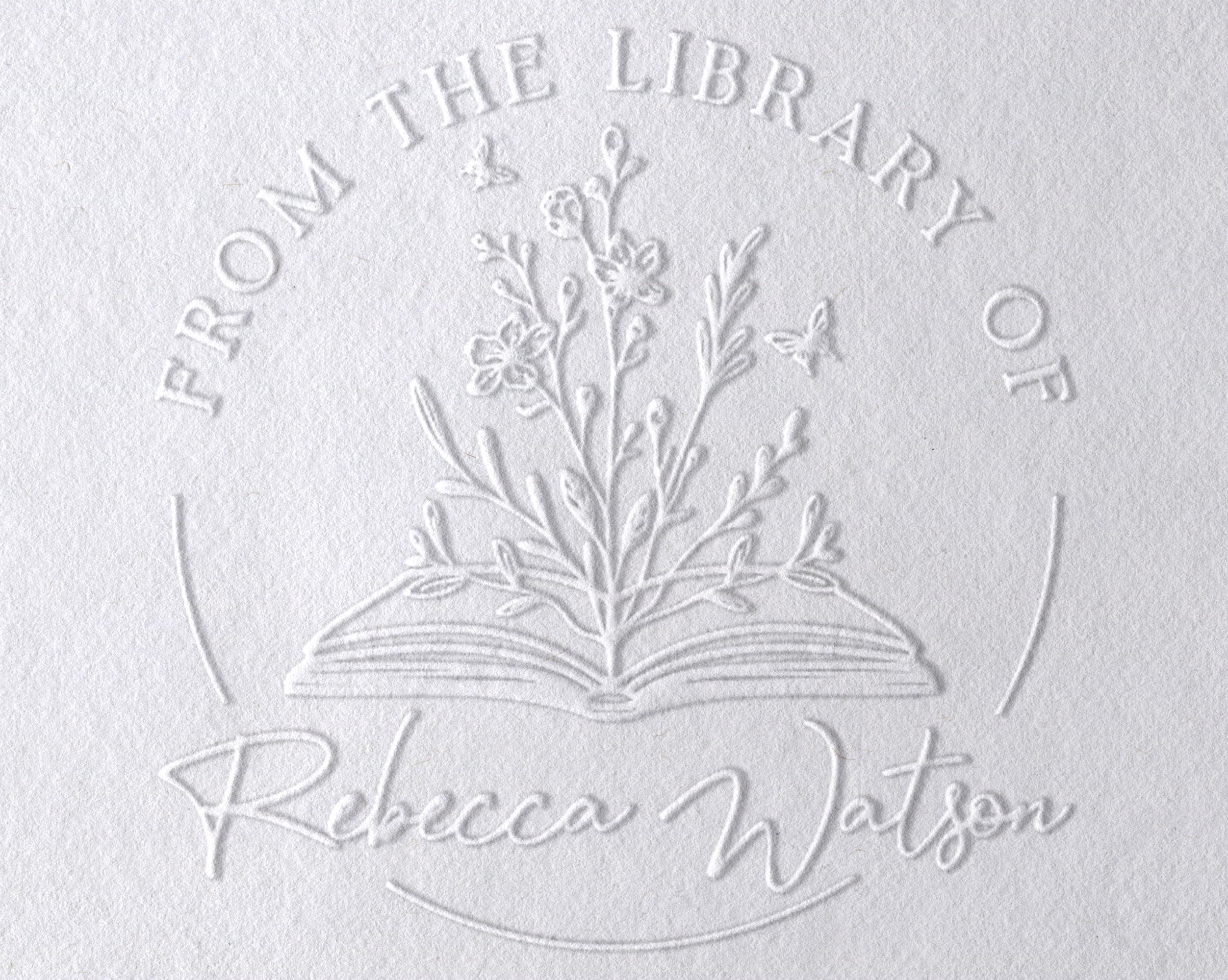 Custom BOOK EMBOSSER STAMP | Personalized Library Stamp | Choose from 5 Designs | Embosser, Wood or Self Inking | Ideal Gift for Book Lovers