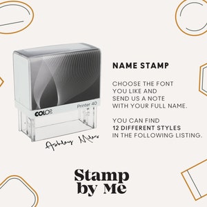 SIGNATURE STAMP, Self Inking Name Stamp, Calligraphy Stamp, Cursive Name Stamp, Name Stamp, Calligraphy Stamp image 2