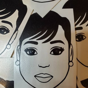 Short Hair Lady with Bangs - Decal Sticker