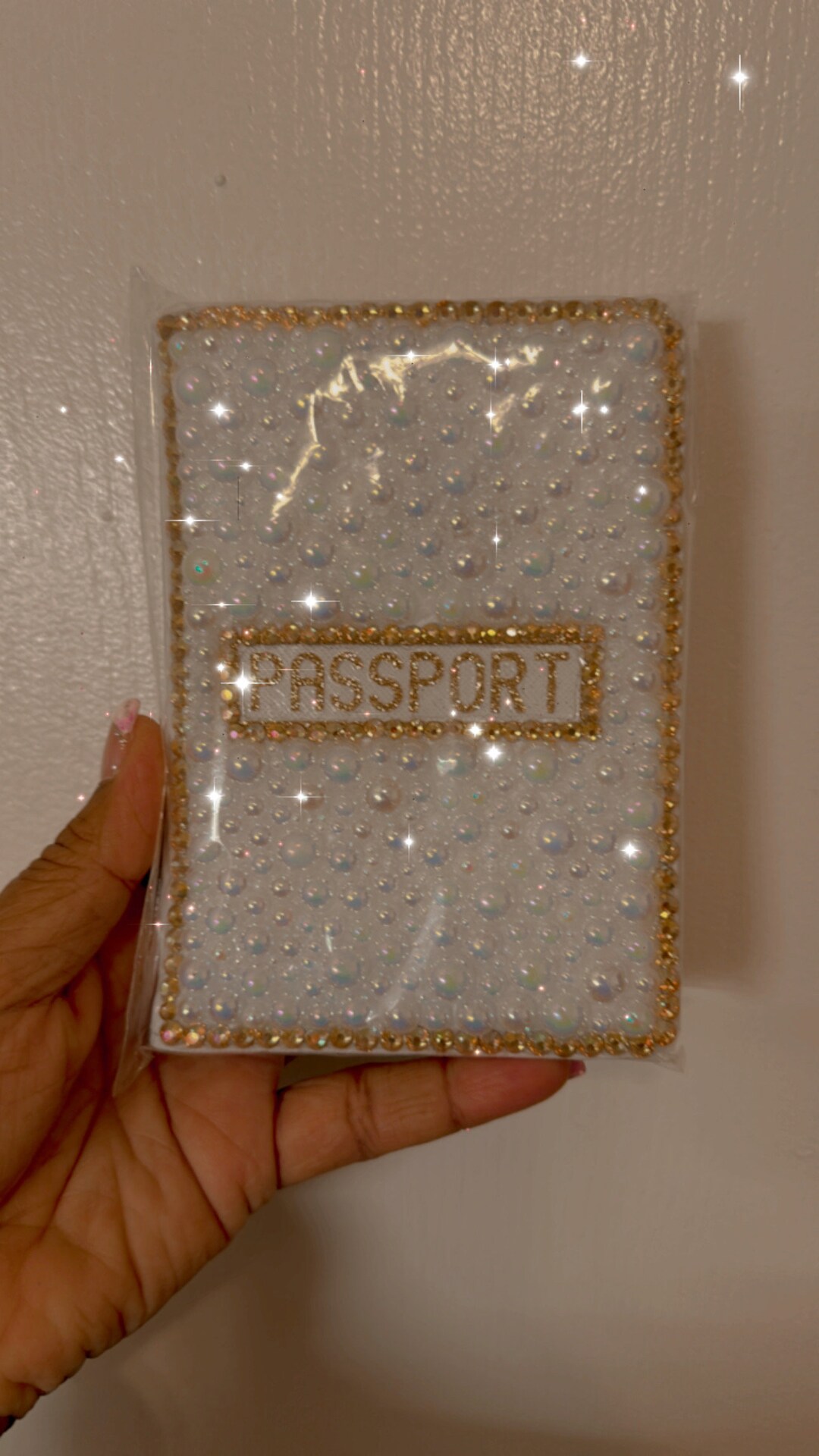 Sparkly Diamond Passport Cover - Bling Wallet With Metal Edges, Travel Gift Idea
