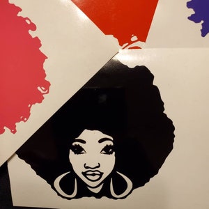 Afro Lady with Full Front View - Decal Sticker