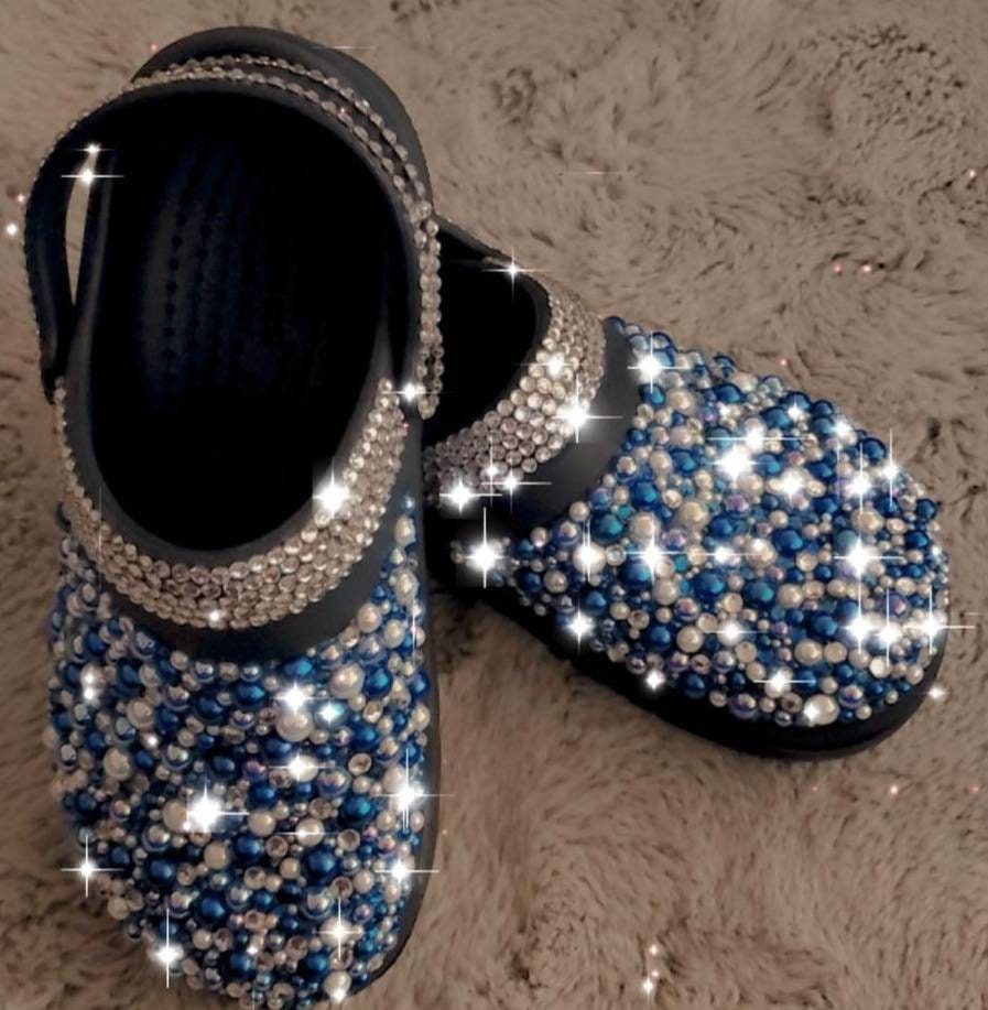 Adult Crocs with Pearl's and Rhinestones Bling Etsy