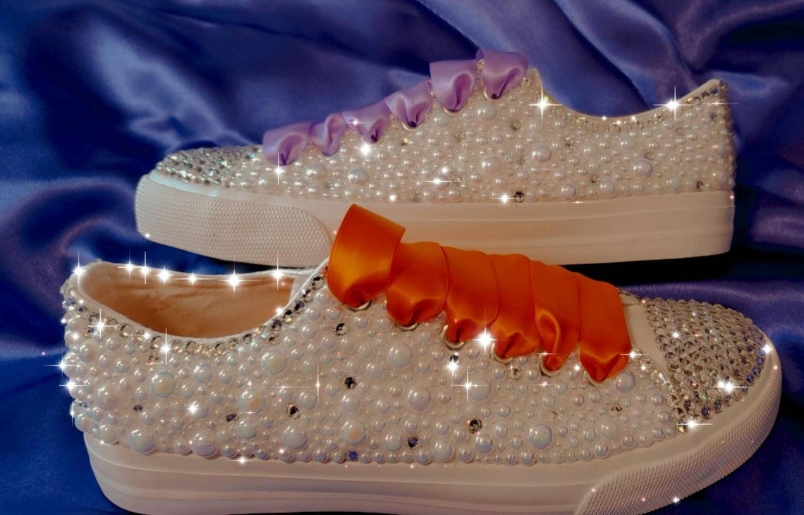 Converse Wedding Bridal Tennis Shoes with Pearl's and Etsy