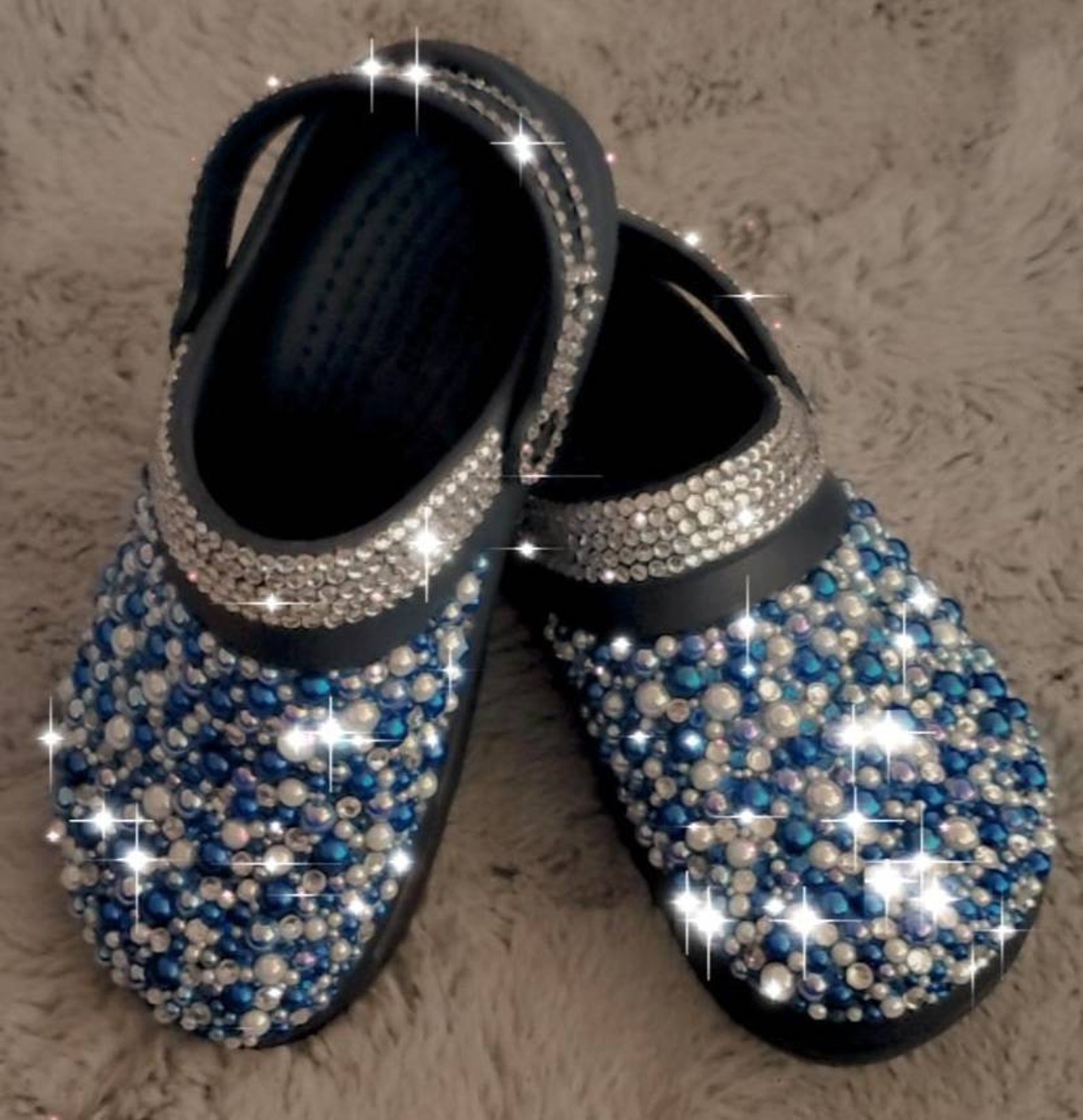 Adult Crocs with Pearl's and Rhinestones Bling Etsy
