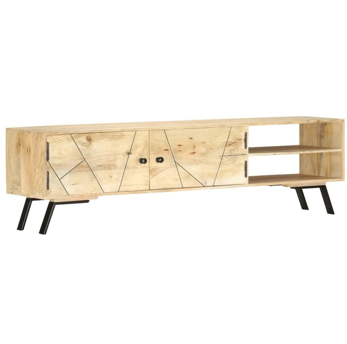 Solid Mango Wood TV Stand Console Etsy