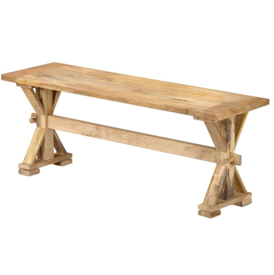 Solid Mango Wood Hall Bench Etsy