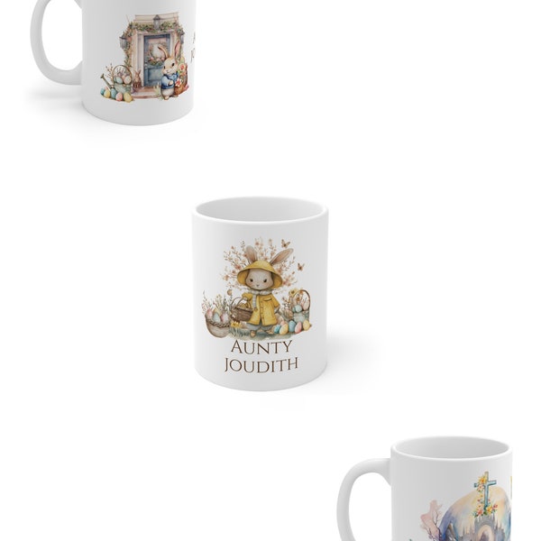 Ostern Name Personalisierte Aquarell Kaffeetasse Geschenk - mehrere Designs