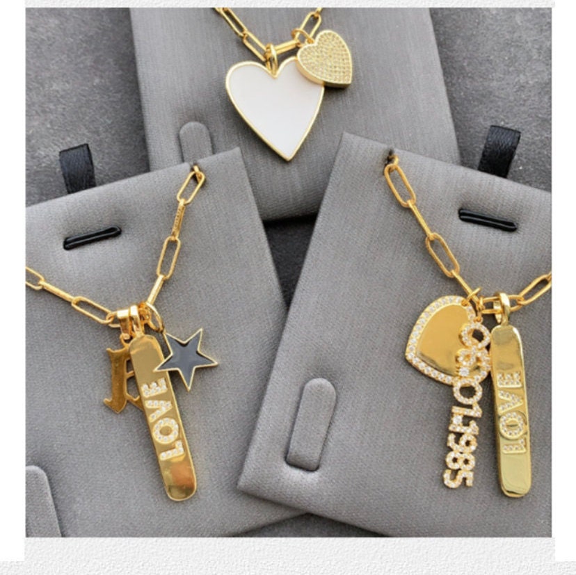 Pendentif avec Date Personnalisée Plaqué Or Doré ou Argent