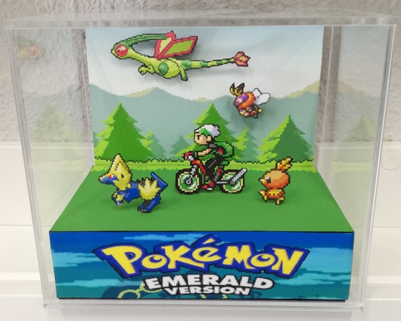 ポケットモンスター エメラルド ミニチュアディスプレイ Pokemon Emerald Intro Cube Diorama - Etsy