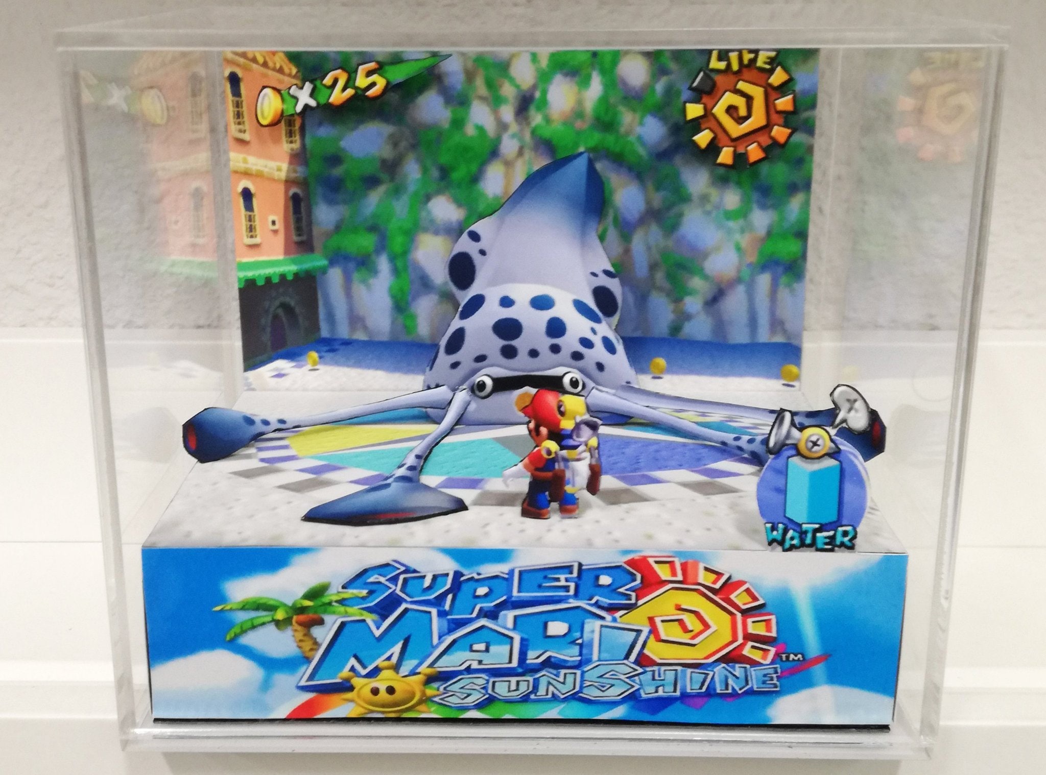 Diorama Del Cubo De Super Mario Sunshine Etsy