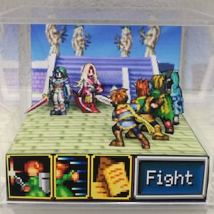 Golden Sun Saturos y Menardi Cubo Diorama