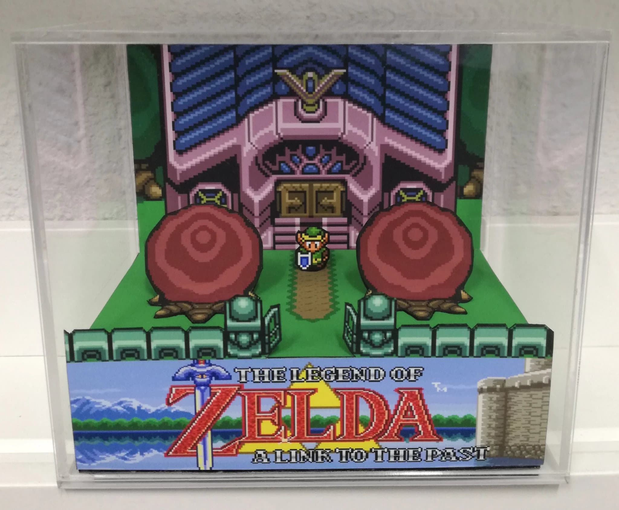 The Legend of Zelda Link to the Past Ocarina Scene Shadow Box Diorama Cube  SNES