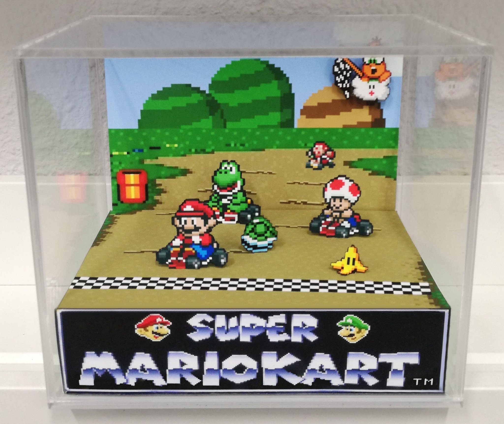 Oficina de quadros - Quadro diorama Mario bros 3D Peça única