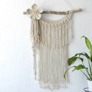 Macrame wall hanging Bohemian wall art Macrame mural Living room decor Floral boho wall decor Boho wall hanging macrame headboard