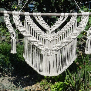 Macrame Wall Hanging, Macrame Headboard, Boho Macrame Wall Decor, Wall Tapestry, Macrame Wall Art, Bohemian Decoration, Macrame Mural