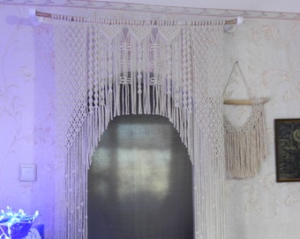 Extra-Large Handmade Macrame Wall Hanging, Woven Wall Tapestry, Macrame Wall Art, Macrame Window Curtain, Wedding Decoration, Housewarming