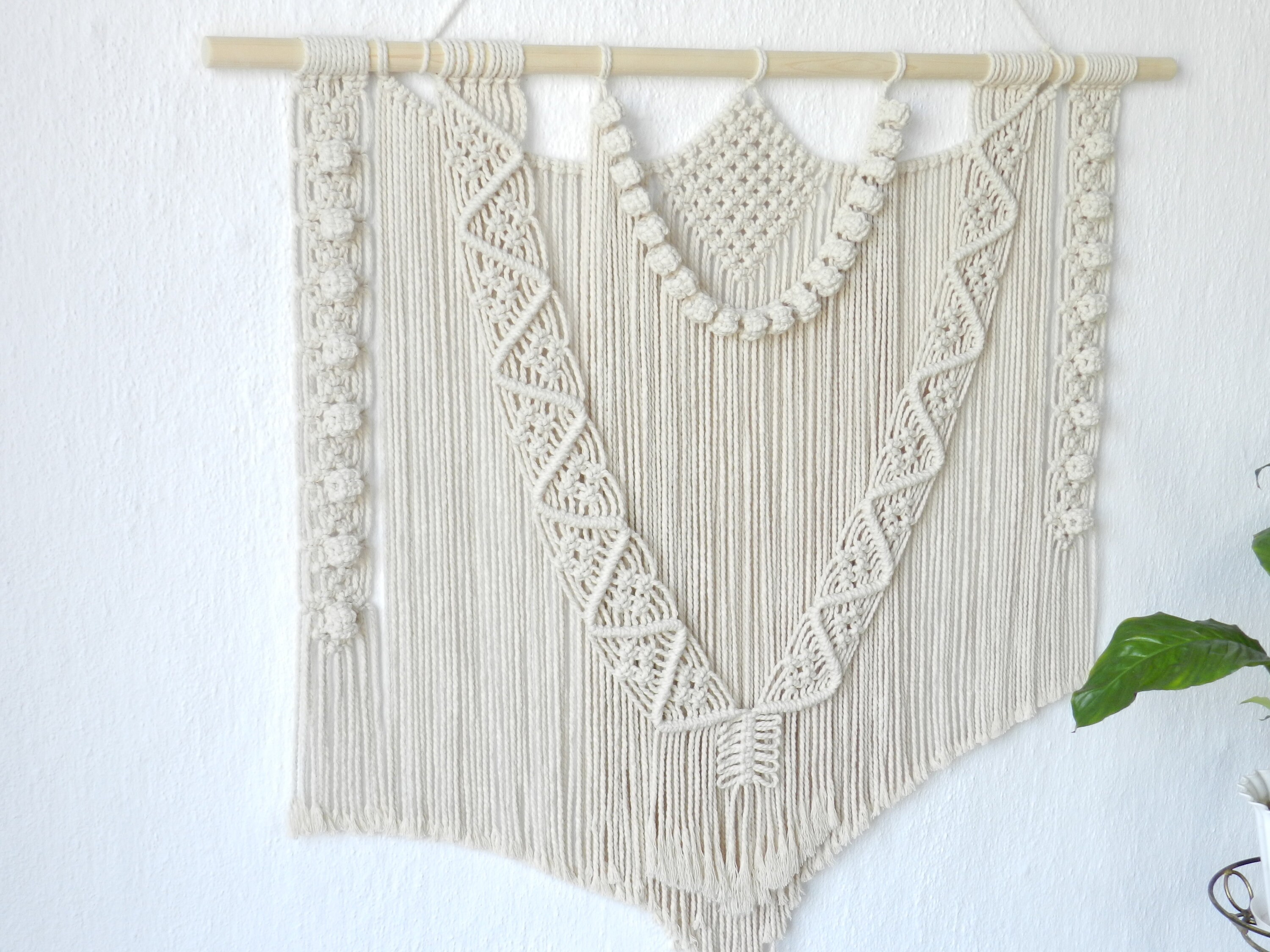 Bssowe Makramee Wandbehang Mit Blattmotiv – 15x150 Cm, Boho-Deko Für Wohnzimmer & Schlafzimmer