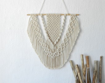 Macrame wall hanging, Boho wall art, Macrame decor, Above bed art, Macrame mural, Bedroom decor, Macrame backdrop, Modern room decor
