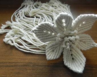 Macrame Flower, Macrame Art, Flower Wall Art, Macrame Home Decor, Bohemian, Bridal Bouquet, Boho Flower, Wedding Bouquet, Gift for Women