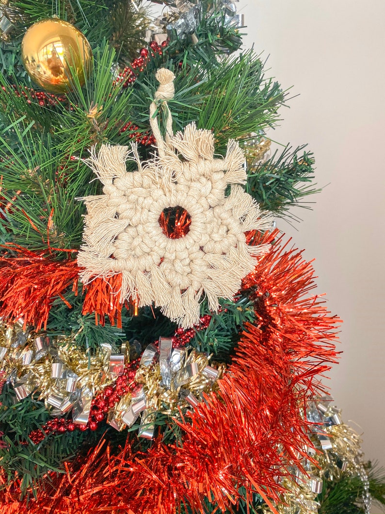 Macrame Decorations Linen Macrame Ornament Christmas Decoration