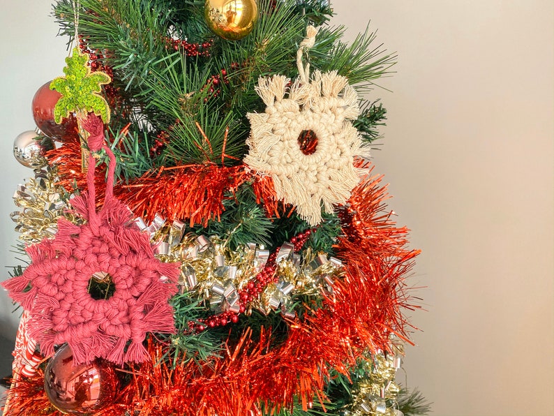 Macrame Decorations Linen Macrame Ornament Christmas Decoration