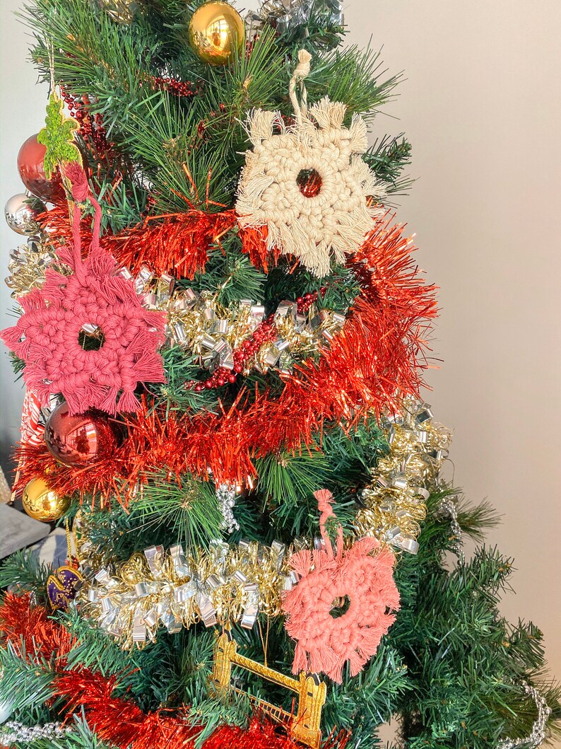 Macrame Decorations Linen Macrame Ornament Christmas Decoration