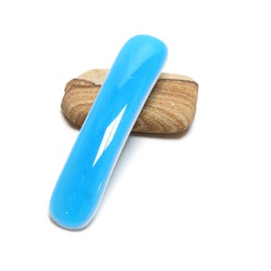 Blue Fused Glass French Barrette for Thin Fine Hair: Unique Birthday Gift