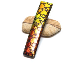 Handcrafted Dichroic Glass Barrette – 3 Inch Hair Clip – Unique Artisan Hair Accessory