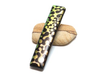 Handcrafted Dichroic Glass Barrette 3 Inch Hair Clip Fine Daughter Birthday Gift Shimmering Elegant Accessory