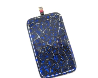 Blue Dichroic Glass Pendant - Birthday Gift for Best Friend Long Distance