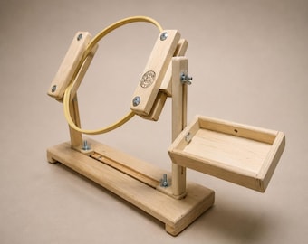 Wooden Embroidery Hoop Holder Stand | Adjustable Double Clamp | Hands-Free Cross Stitch Stand | Craft Gift for Stitchers