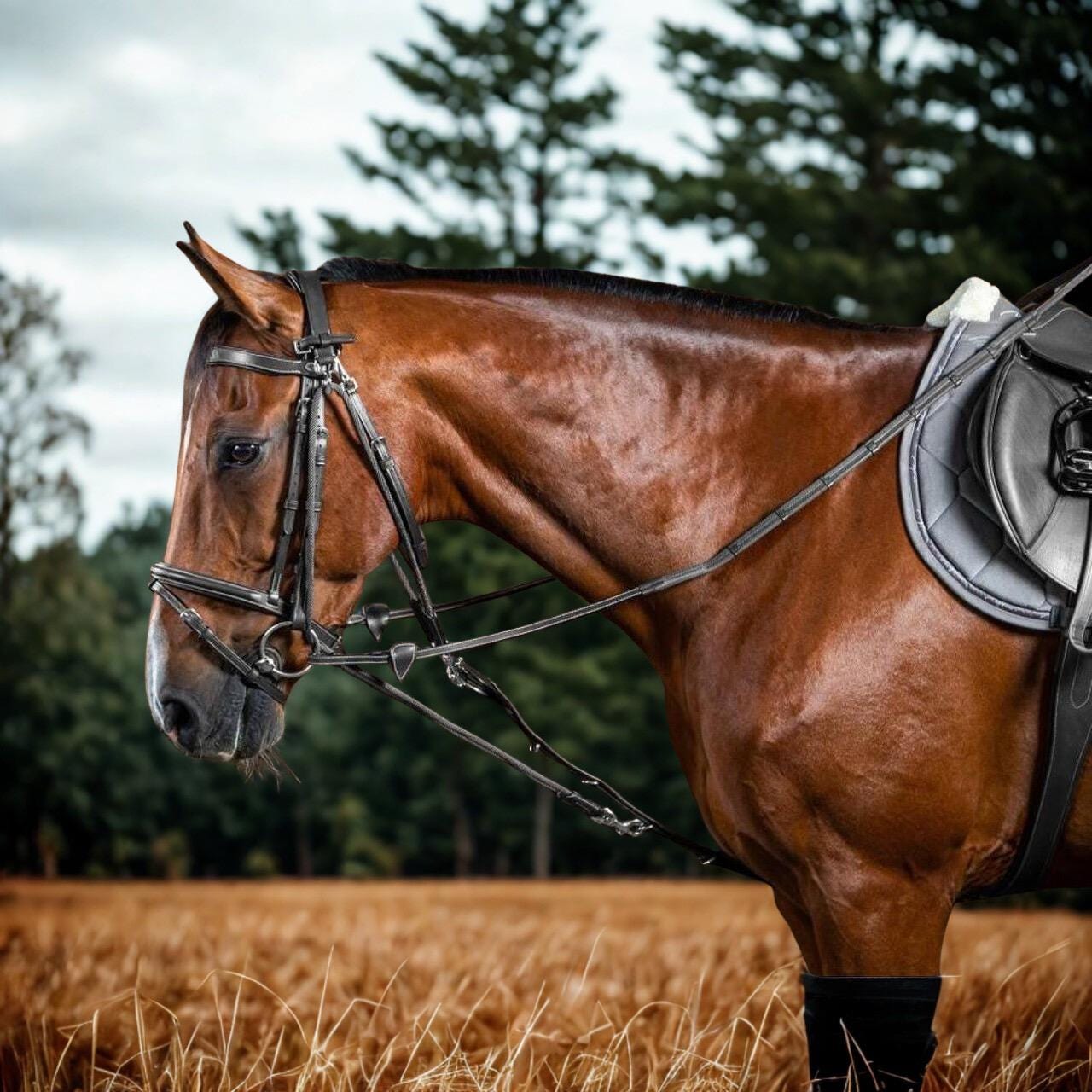 Professional Horse Gogue Training Aid Leather/Nylon System for Lunging & Riding Head Position Trainer Bridle NOT Included