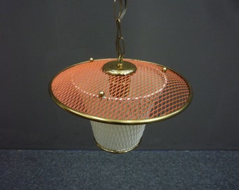 Hanglamp uit het midden van de eeuw, metaal en messing, jaren 50 DESIGN, 19 beschikbaar