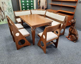 Ensemble de salle à manger conçu par Gilbert Marklund pour Furusnickarn, Suède, années 1970.