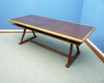 Solid Mid-Century Walnut Dining Table & Conference Table with Glass Top 40s Interior Home